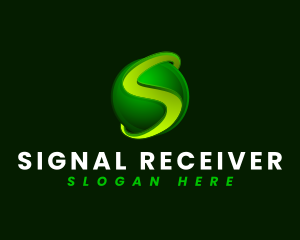 Global Digital Sphere Letter S logo design