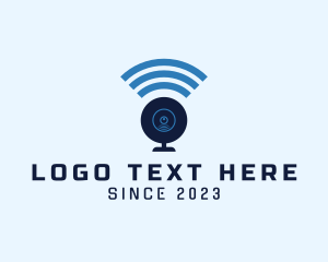 Online Stream - Webcam WiFi Signal logo design