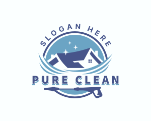 Pressure Washer Home Cleaning logo design