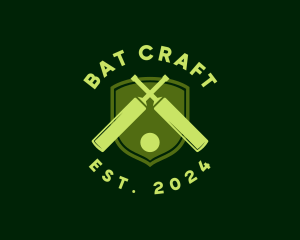 Cricket Bat Ball logo design