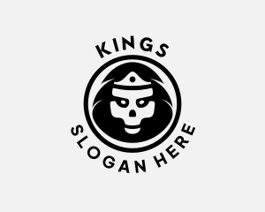 Skull Crown King logo design