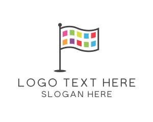 Online - Application Developer Flag logo design