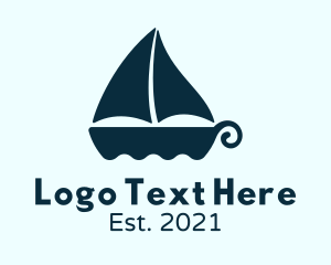 Ship - Simple Viking Boat logo design