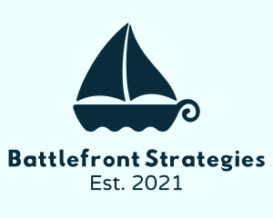 Warfare - Simple Viking Boat logo design