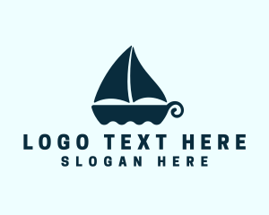 Boat Sailing Sea Logo