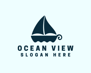 Boat Sailing Sea logo design