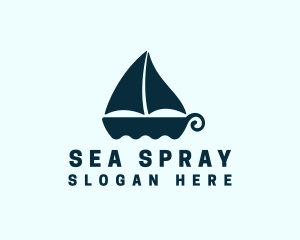 Boat Sailing Sea logo design