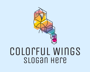 Colorful Geometric Parrot logo design