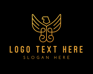 Monoline - Golden Eagle Sigil logo design
