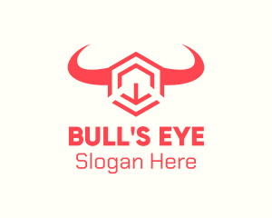 Geometric Bull Hexagon logo design