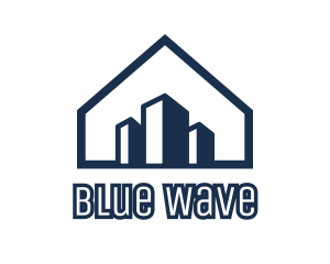 Blue House Buildings logo design