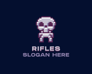 Pixel Cyber Skeleton  Logo