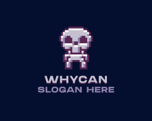 Pixel Cyber Skeleton  Logo