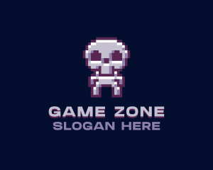 Pixel Cyber Skeleton  logo design