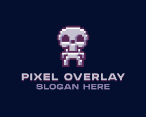 Pixel Cyber Skeleton  logo design