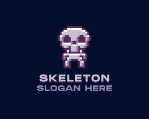 Pixel Cyber Skeleton  logo design