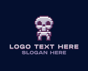 Streaming - Pixel Cyber Skeleton logo design