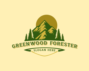 Forest Mountain Peak logo design