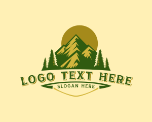 Camping - Forest Mountain Peak logo design