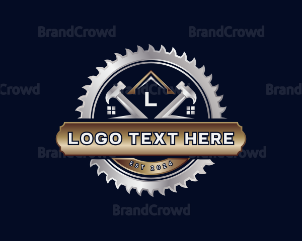 Sawblade Hammer Carpentry Logo