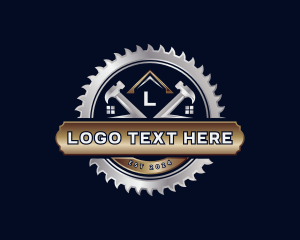 Hammer - Sawblade Hammer Carpentry logo design