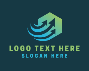 Shipping - Hexagon Arrow Delivery logo design