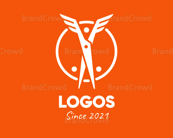 Wing Scissors Cutting Logo