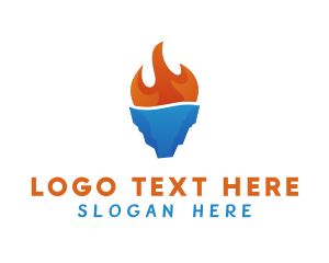 Temperature - Industrial Flame & Ice logo design