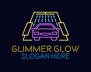 Neon Light Car Wash logo design