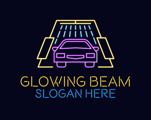 Neon Light Car Wash logo design