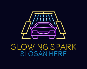 Neon Light Car Wash logo design