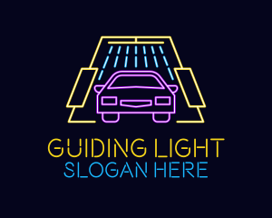 Neon Light Car Wash logo design