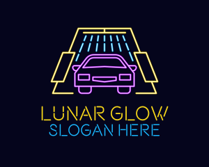 Neon Light Car Wash logo design