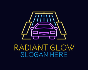 Neon Light Car Wash logo design