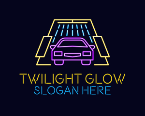 Neon Light Car Wash logo design