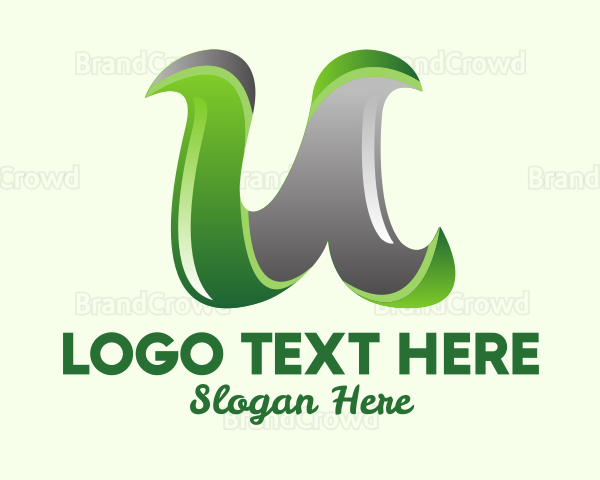 3D Letter U Logo