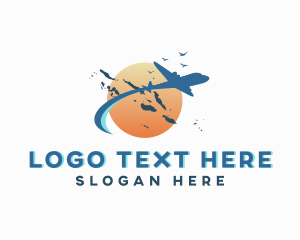 Destination - Solomon Islands Travel Flight logo design