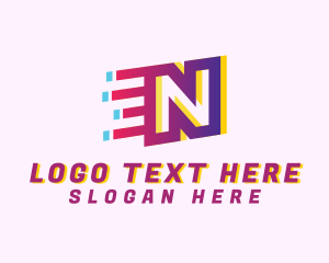 Digital - Speedy Letter N Motion Business logo design