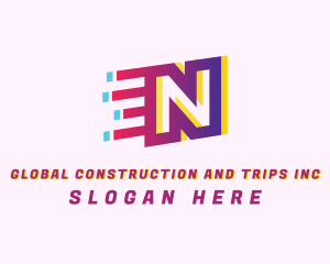 Speedy Letter N Motion Business Logo