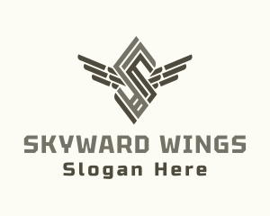 Aeroplane - Modern Letter S Wing logo design