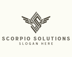 Industrial Wings Letter S  logo design