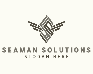 Industrial Wings Letter S  logo design