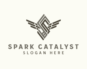 Industrial Wings Letter S  logo design