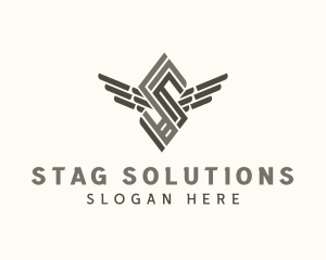 Industrial Wings Letter S  logo design