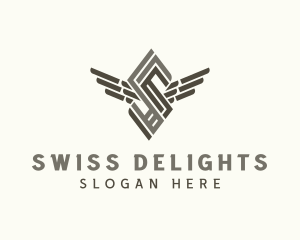 Industrial Wings Letter S  logo design