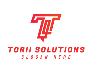 Modern Logistics Letter T logo design