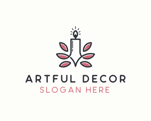 Decor - Leaf Candlelight Decoration logo design