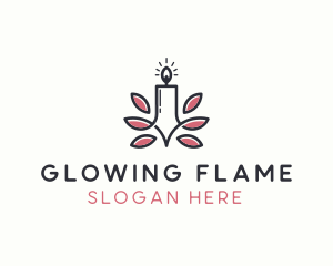 Candlelight - Leaf Candlelight Decoration logo design