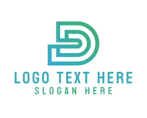 Dk - Modern Gradient Letter D logo design