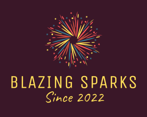 Pyrotechnics - Colorful Pyrotechnics Festival logo design